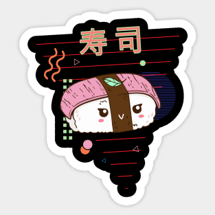 Cute salmon sushi retro kawaii otaku 90s japanese aesthetic Sticker